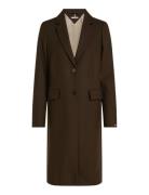 Wool Blend Classic Coat Tommy Hilfiger Brown