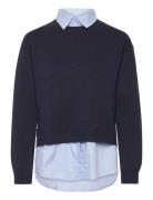 Combined Shirt Sweater Mango Navy