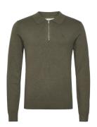 Ecovero L/S Zip Polo Lindbergh Khaki