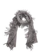 Scarf Fringes Davida Cashmere Grey