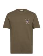 Print Ss Tshirt GANT Khaki