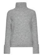 Slfsia Ras Ls Knit High Neck Selected Femme Grey