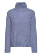 Slfsia Ras Ls Knit High Neck Selected Femme Blue