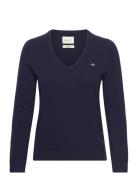 Extrafine Lambswool Blend V-Neck GANT Navy