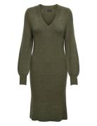 Onlkatia Ls V-Neck Dress Nca Knt ONLY Khaki