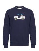 Regular Fit Crewneck Sweatshirt With Application Revolution Blue