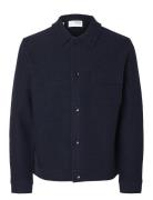 Slhnealy Ls Knit Shirt Jacket Noos Selected Homme Navy