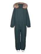 Snowsuit W. Fake Fur En Fant Green