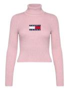 Tjw Melange Trtlnck Flag Sweater Tommy Jeans Pink