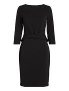 Scuba Crepe Dress Front Twist Calvin Klein Black