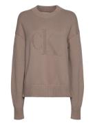 Ck Intarsia Loose Sweater Calvin Klein Jeans Beige