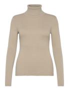 Woven Label Roll Neck Sweater Calvin Klein Jeans Beige