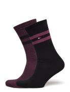 Th Men Sock 2P Mouline Sport Stripe Tommy Hilfiger Burgundy