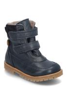 Rub Sole™ Velcro Boot Tex Pom Pom Navy