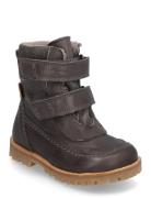 Rub Sole™ Velcro Boot Tex Pom Pom Brown