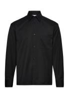 Boxy Wool Twill Shirt Filippa K Black