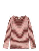 T-Shirt L/S Modal Striped Petit Piao Red