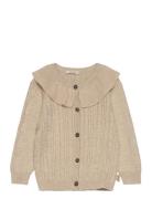 Cardigan Knit Cabel Collar Petit Piao Beige