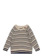 O-Neck Light Nordic Knit Sweater Petit Piao Beige