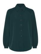 Crepe Peasant Sleeve Overshirt Scotch & Soda Green