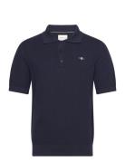 Structured Cotton Ss Polo GANT Navy