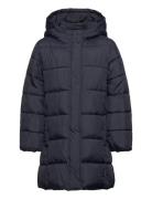 Hood Quilted Coat Mango Navy