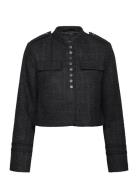 Felice Tweed Military Jacket French Connection Black