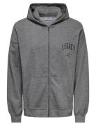 Onslegacy Sweat Zip Vtg Hoodie ONLY & SONS Grey