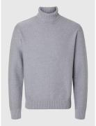 Slhaxel Ls Knit Roll Neck Noos Selected Homme Grey