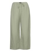 Trousers Bella Linen Cropped Lindex Green