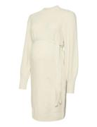 Mlraquel L/S Roll Neck Knit Abk Dress Mamalicious Beige