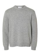 Slhcody Ls Knit Relaxed Crew Neck Noos Selected Homme Grey