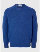 Slhrai Ls Knit Crew Neck Noos Selected Homme Blue