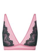 Lace Mesh Plunge Bralette Understatement Underwear Pink