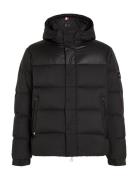 Mix Down Hooded Puffer Jacket Tommy Hilfiger Black