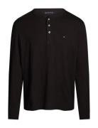 Slub Henley Ls Tee Tommy Hilfiger Black