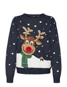 Vmsnowy Deer Ls O-Neck Xmas Vero Moda Navy