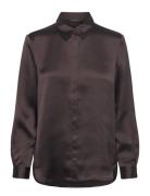 Irina Satin Shirt French Connection Brown