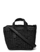 Bag Straw Small Bucket W Top H Lindex Black