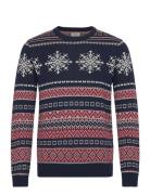 Jjxmas Snowball Knit Crew Neck Jack & J S Navy