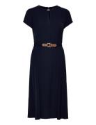 Belted Georgette Dress Lauren Ralph Lauren Navy