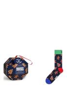 1-Pack Gingerbread Cookies Socks Gift Set Happy Socks Navy