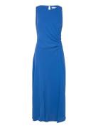 Midi-Dress With Draped Detail Mango Blue