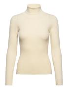 Rib Rollneck Blouse A-View Beige