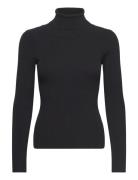 Rib Rollneck Blouse A-View Black