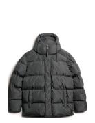 Hooded 5 Baffle Sports Puffer Superdry Grey