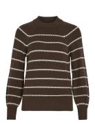 Viril Crew Neck L/S Stripe Knit Top Vila Brown