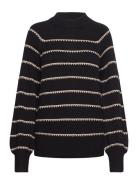 Viril Crew Neck L/S Stripe Knit Top Vila Black