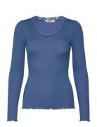 Rmwbalta Modal Ls Lace Blouse RM By Rosemunde Blue