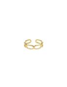 Square Link Ring Design Letters Gold